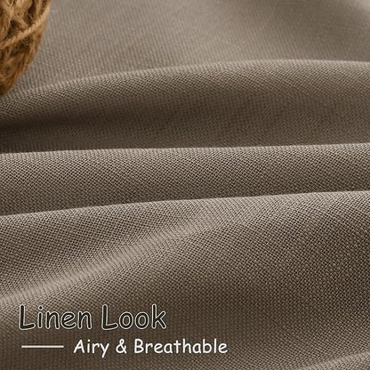 Dark Taupe Linen Curtains 120 Inch Extra Long - Image 5