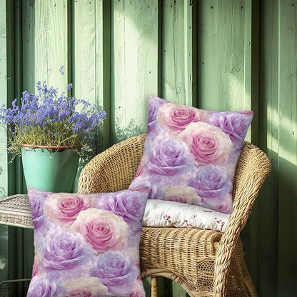 Rose Throw Pillow Covers Set of 2 | 18x18 Inches Cushion Cases - Image 4