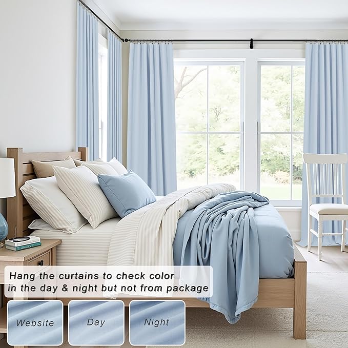 Light Blue Curtains 84 Inch Length - Image 2