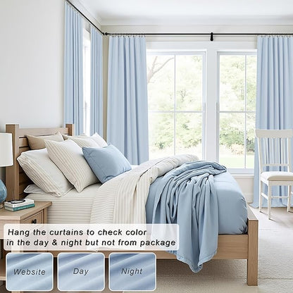 Light Blue Curtains 84 Inch Length - Image 2