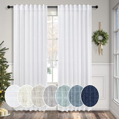Pitalk White Curtains 78 Inches Long by Pitalk