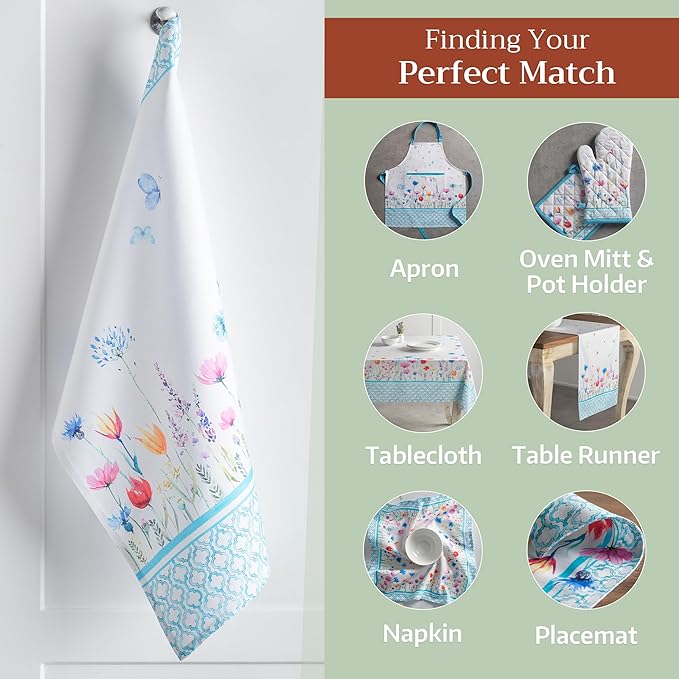 Maison d' Hermine Kitchen Towels Set of 2 100% Cotton 27.50" x 20" Reusable - Image 5