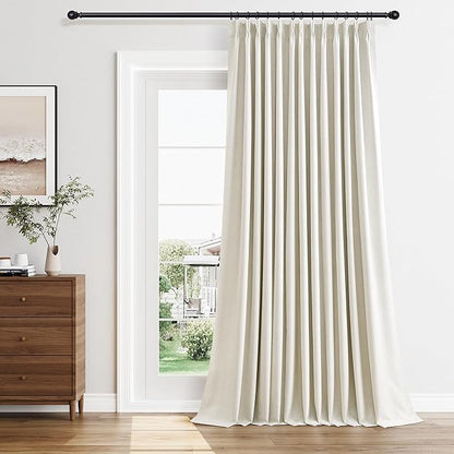 Extra Wide 70 Inch Width 100% Blackout Pinch Pleated Curtains 102 Inch Long by Joywell