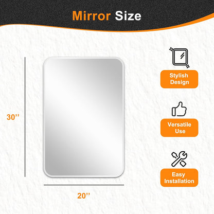 delma bathroom vanity mirror, silver framed mirror for, side view