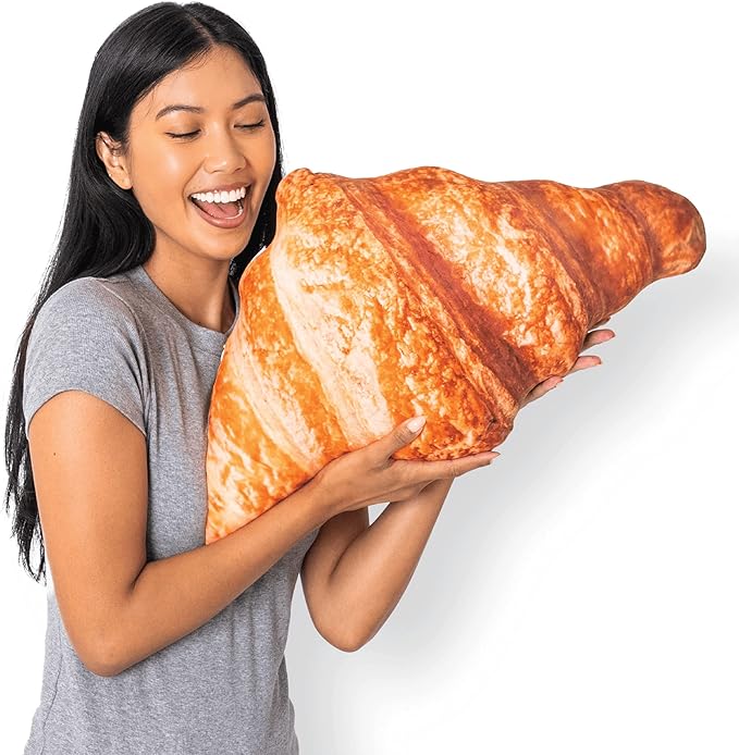 23" 3D Flaky Croissant Throw Pillow by MuchComfort