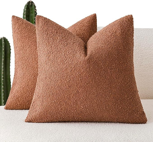 Foindtower Pack of 2, Decorative Textured Boucle Throw Pillow Covers Accent by Foindtower