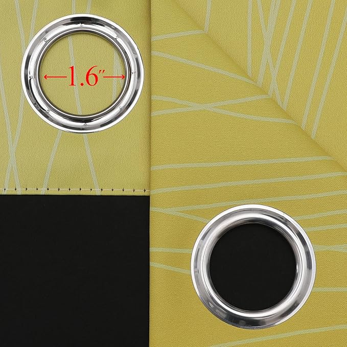 Estelar Textiler Yellow and Greyish White Gradient Blackout Curtains, Thermal - Image 7