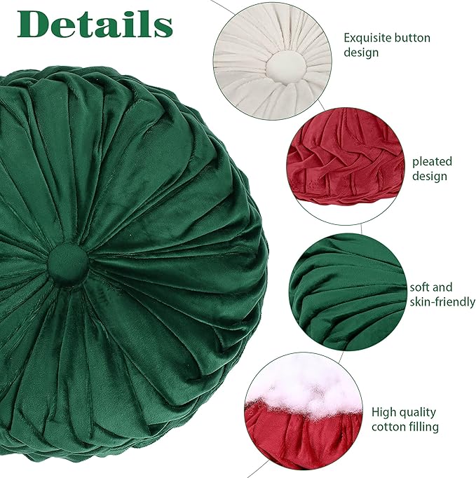Yerliker 6 Pcs Floor Pillow Cushions 15inch Round Velvet Throw Pillows Colorful - Image 2