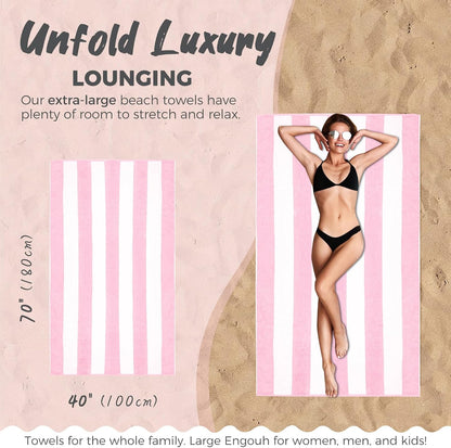 cotton oversized beach towel - 40 x70 inch, side view