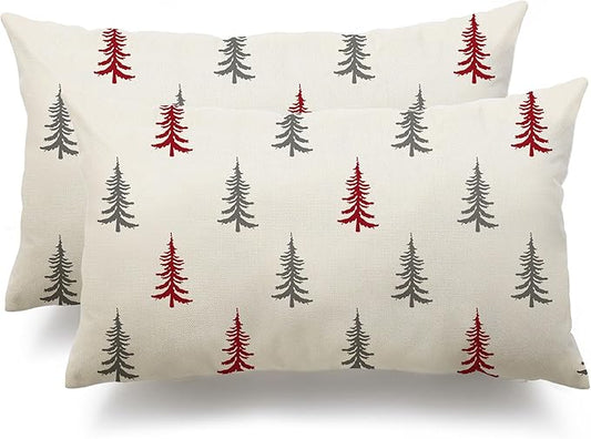 DFXSZ Christmas Pillow Covers 12x20 inch Set of 2 Christmas Tree Decorative by DFXSZ