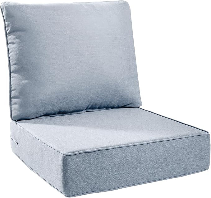 6" Thick Outdoor Cushions 24x24x6, 1-Set Deep Seat Patio Cushions by Pugire