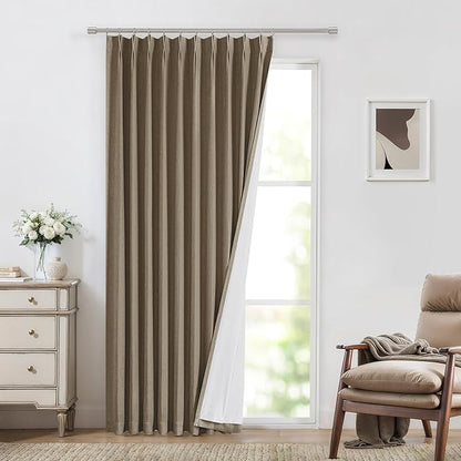 Vision Home Brown Pinch Pleated Full Blackout Curtains Linen Blended 60" Wide - Image 9