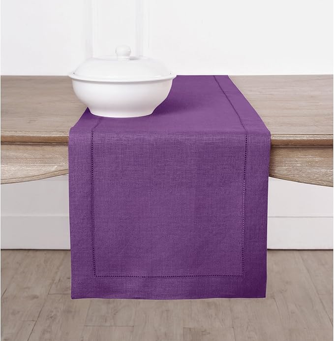 Solino Home Linen Purple Table Runner 72 Inches Long by SolinoHome