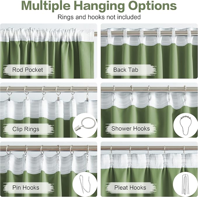 DUALIFE Back Tab Blackout Curtains - Image 3