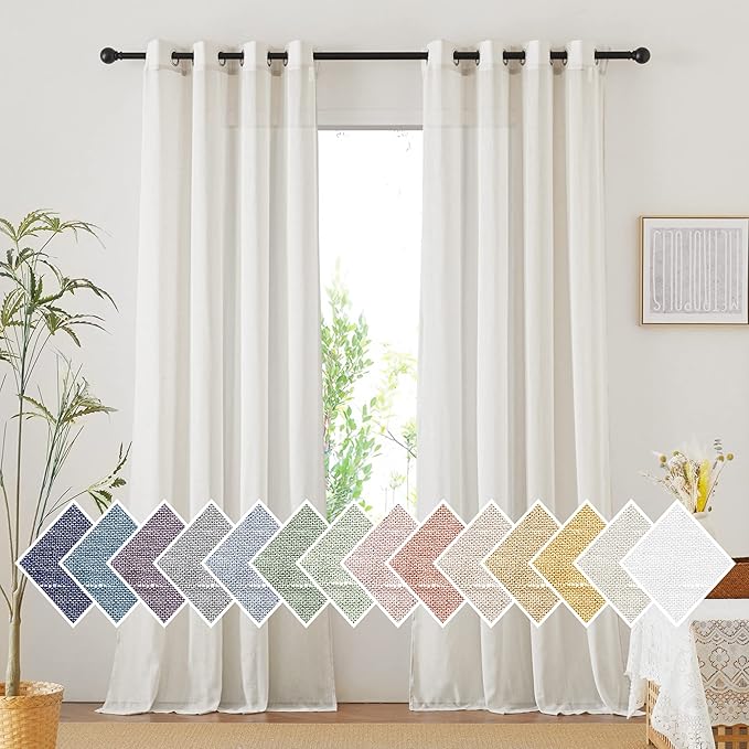 NICETOWN Linen Curtains 135 inches Length by NICETOWN