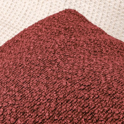 14x36 inch Boucle Lumbar Pillow Cover, Burgundy Woven Texture Neutral Long - Image 7
