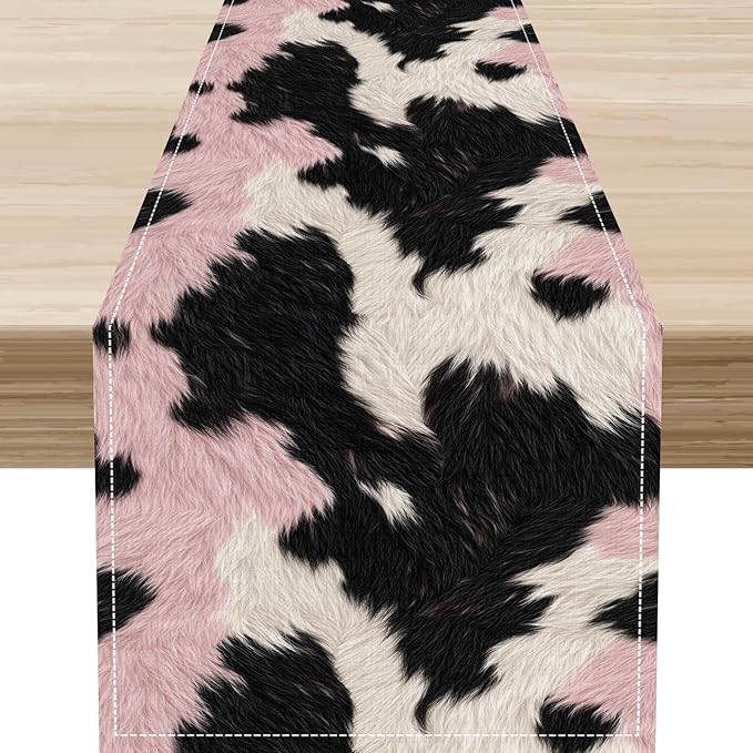 Western Cow Print Table Runner by Unknown