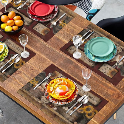 Farmhouse Rooster Placemats Set of 4 Farm Animal Chicken Place Mats 12x18 Inch - Image 7