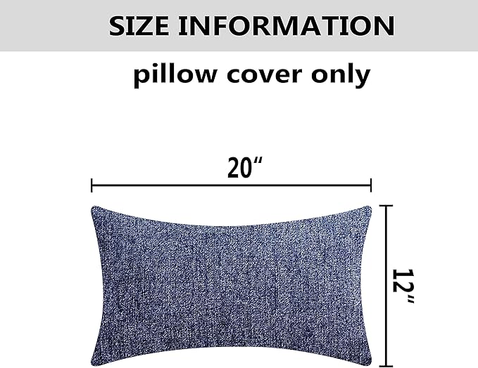 Home Brilliant Navy Blue Rectangle Pillow Cover - Image 5