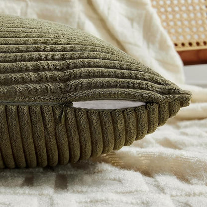 Fancy Homi 2 Packs Olive Green Lumbar Decorative Throw Pillow Covers 20x28 Inch - Image 3