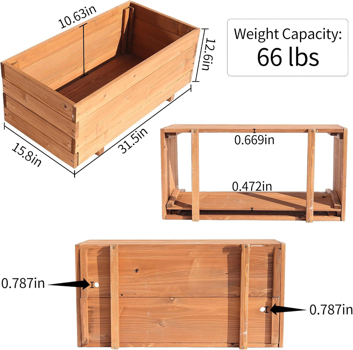 raised garden beds outdoor, rectangular planter for garden shown in use