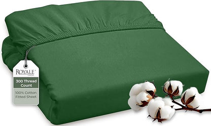 ROYALE LINENS 300 Thread Count 100% Long Staple Combed Cotton Fitted Sheet Twin by ROYALELINENS