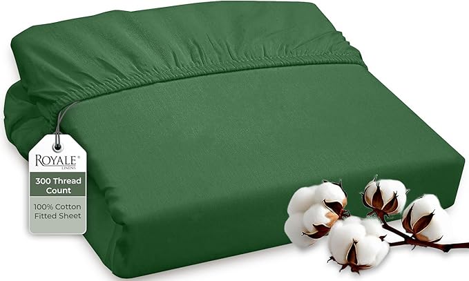 ROYALE LINENS 300 Thread Count 100% Long Staple Combed Cotton Fitted Sheet Twin by ROYALELINENS