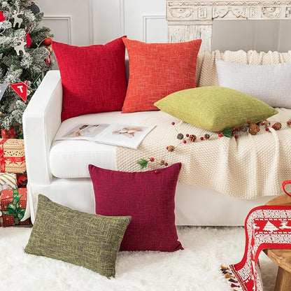 Pillow Covers Kevin Textile Star Faux Linen Square Xmas Throw Cushion Cover - Image 9