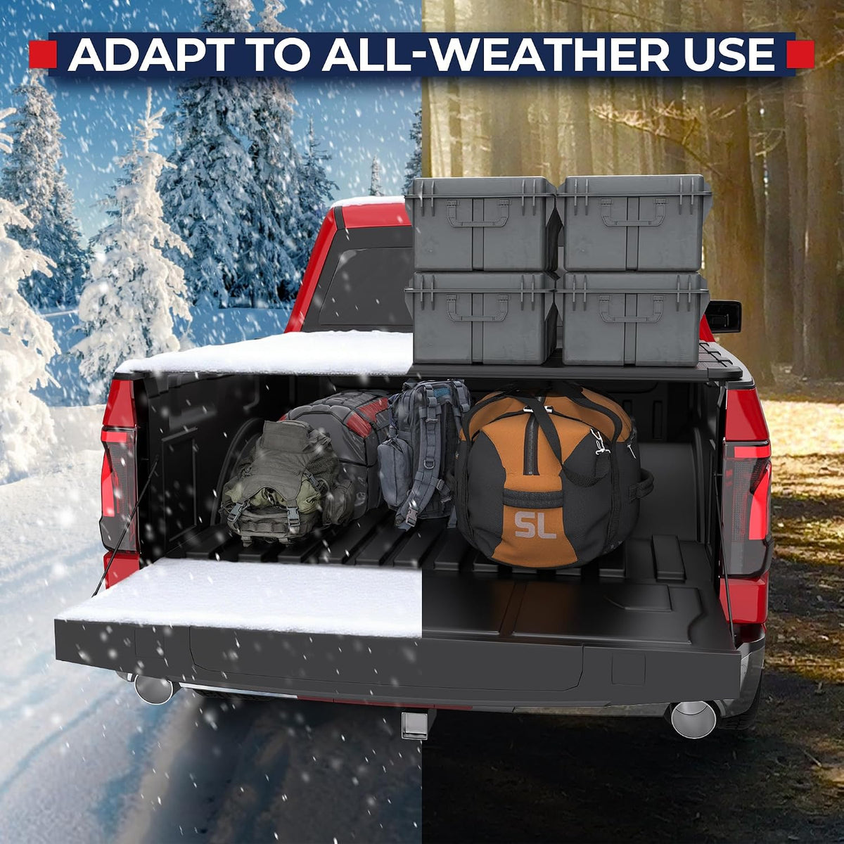 mostplus 5.5ft quad fold hard truck bed tonneau on a desk or shelf