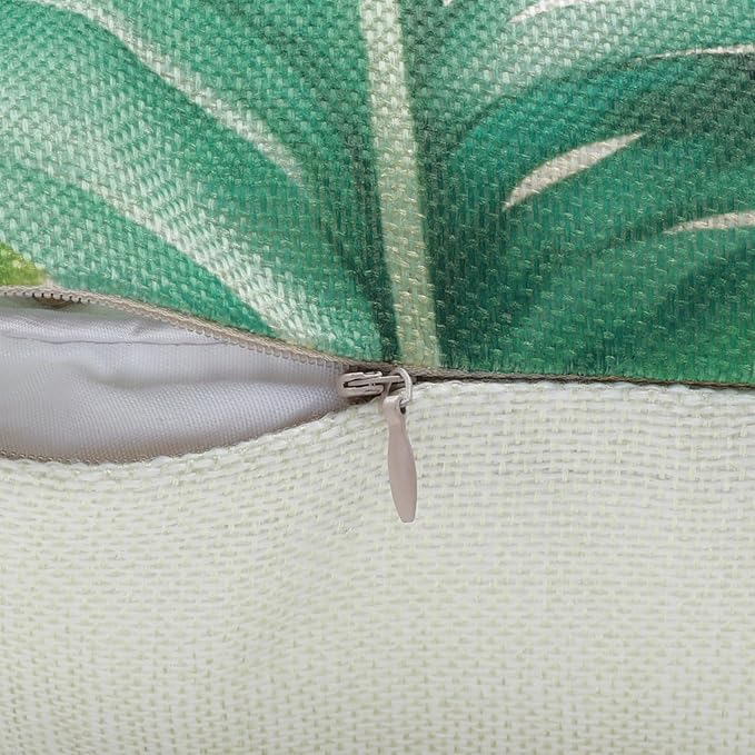 Bonhause Tropical Leaves Throw Pillow Covers 18 x 18 Inch Green Palm Leaf - Image 5