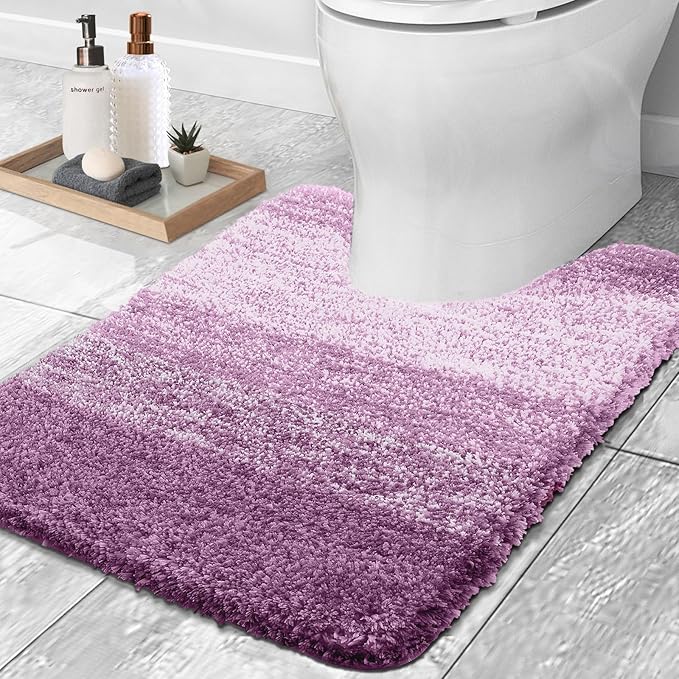 OLANLY Luxury Toilet Rugs U-Shaped 24x20, Extra Soft and Absorbent Microfiber by OLANLY