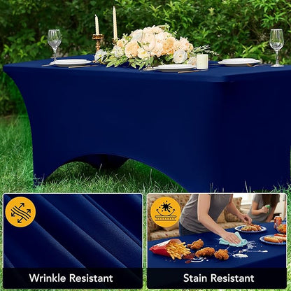 8-Pack Premium Navy Blue Spandex Tablecloths - Image 4