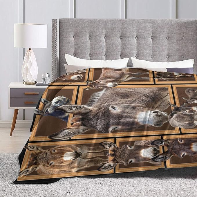 Donkey Blanket Donkey Throw Blanket Flannel Stuff Merch Cozy Decor Fleece Plush - Image 4