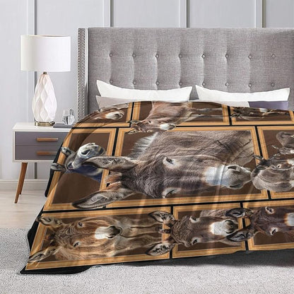 Donkey Blanket Donkey Throw Blanket Flannel Stuff Merch Cozy Decor Fleece Plush - Image 4