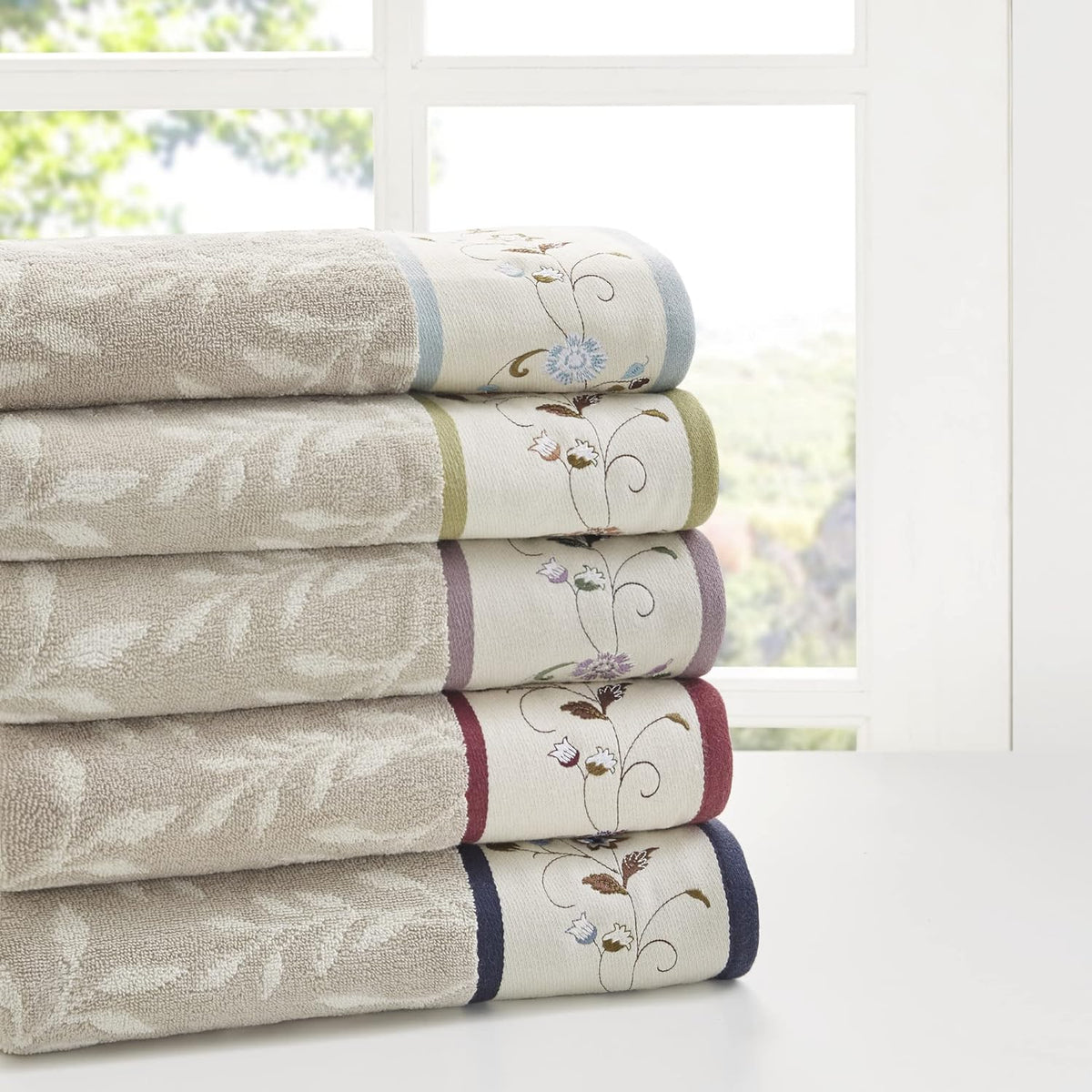 madison park serene 100% cotton bath towel set, view 9