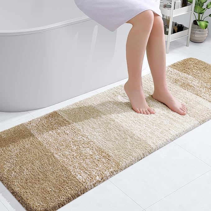 OLANLY Bathroom Runner Rugs 59x20, Extra Soft Absorbent Microfiber Bath Rugs by OLANLY