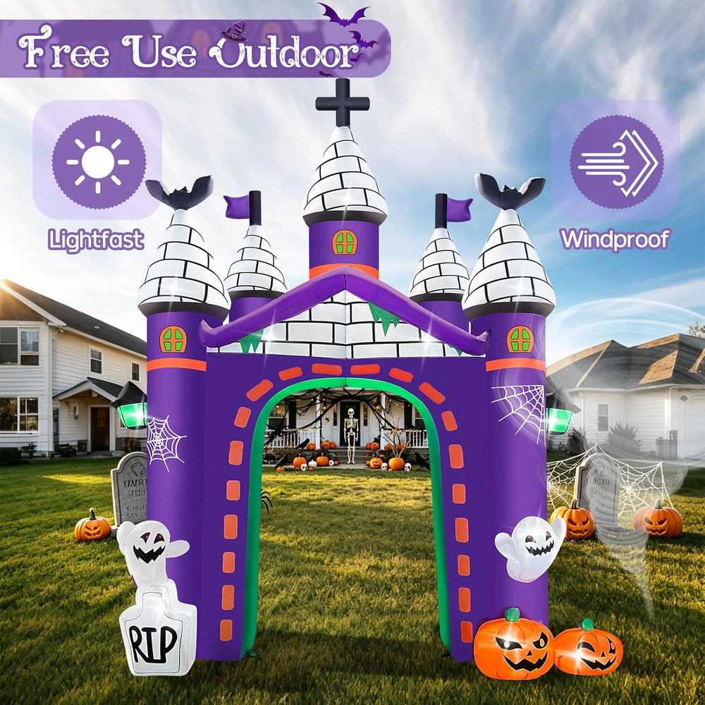Kalolary 12FT Halloween Inflatables Archway Haunted House Castle