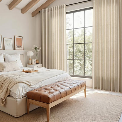 Nanspring Rustic Farmhouse Linen Curtains - Image 8