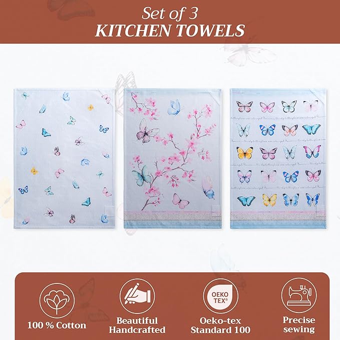 Maison d' Hermine Kitchen Towels Set of 2 100% Cotton 27.50" x 20" Reusable - Image 2