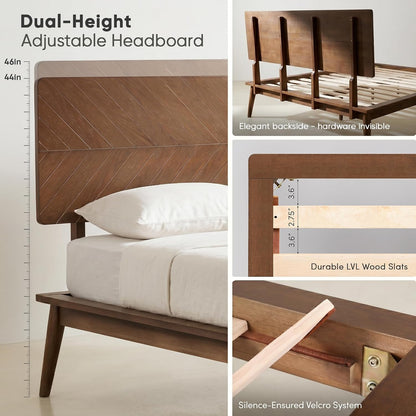 loki solid wood platform bed full, chevron headboard, package contents