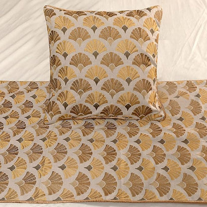 The HomeCentric King Queen Twin Beige & Yellow Gold Handmade Full 68"x18" Bed - Image 5