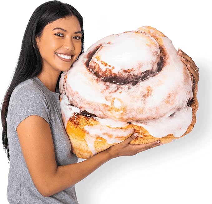 22" 3D Gooey Cinnamon Bun Throw Pillow by MuchComfort