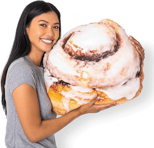 22" 3D Gooey Cinnamon Bun Throw Pillow by MuchComfort