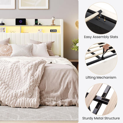 sha cerlin full size led lift up storage, package contents