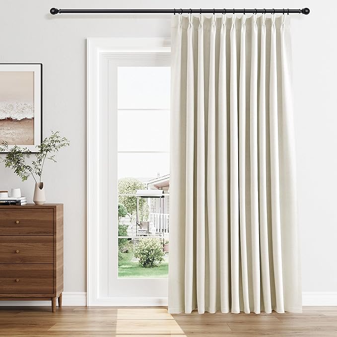 100% Blackout Pinch Pleated Curtains 84 Inch Length 60 Inch Width by Joywell