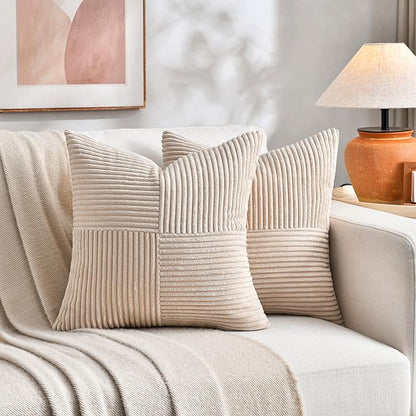 Fancy Homi 2 Packs Tan Decorative Throw Pillow Covers 16x16 Inch - Image 7