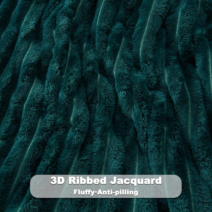 NEWCOSPLAY Super Soft Queen Blanket Dark Teal Premium Silky Flannel Fleece 3D - Image 5