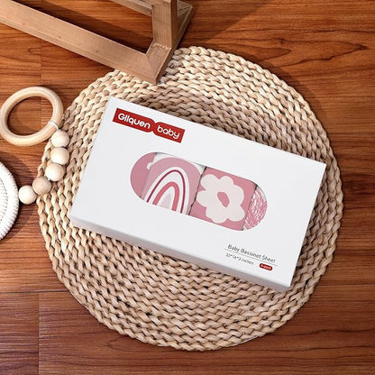 Gllquen Baby Bassinet Sheets 4 Pack, Breathable Cozy Fitted Mattress Sheet - Image 6