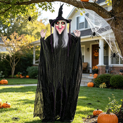 6ft 70'' Large Hanging Witch Scary Halloween Decorations Outdoor Indoor