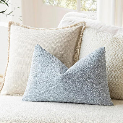 Foindtower Pack of 2 Modern Textured Boucle Lumber Throw Pillow Covers Accent - Image 4